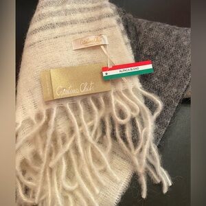NWT Cristina Chiti Alpaca Wool Blend Italian Made in Italy Scarf One Size 17x70